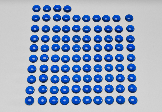 清 玻璃圍棋子 附黑漆描金棋盒